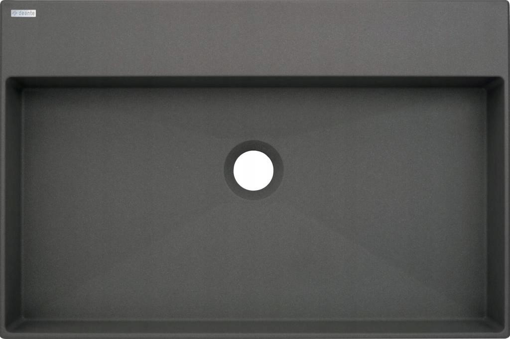 DEANTE Umywalka granitowa nablatowa - 60x40 cm Correo, antracyt metalik