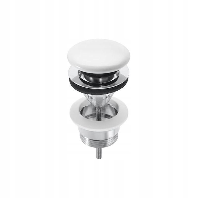 Korek umywalkowy Klik-Klak Uniwers. Ceramiczny Biały ROCA