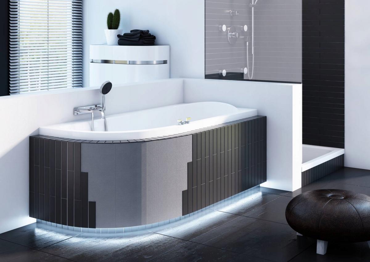 Obudowa podpłytkowa LED 1.052-led z półką 13,5 cm 270x58 cm do wanien półok