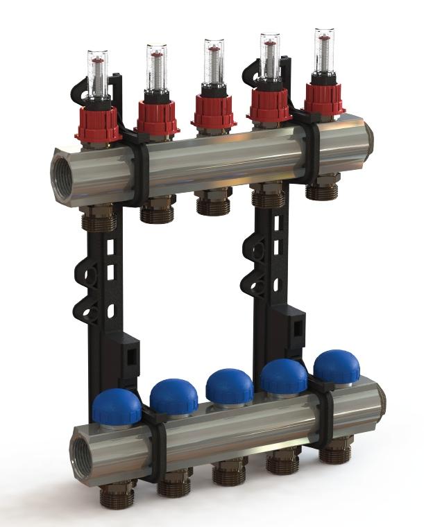 Rozdzielacz Purmo INVEST z rotametrami 6-obw 48h