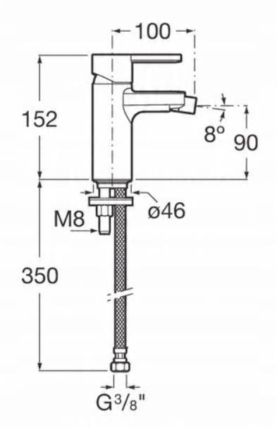 Bateria bidetowa NAIA Stojąca, b/kor. Rose Gold ROCA