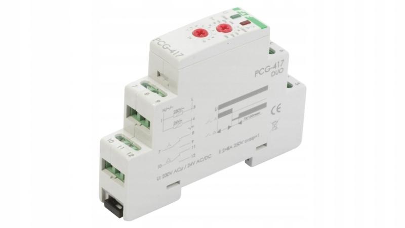 Sterownik czasowy PCG-417 gwiazda - trójkąt, styki: 1P,I=10A, 230VAC i 24V