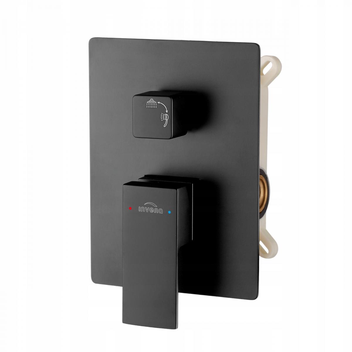 INVENA ZESTAW PODTYNKOWY Z BATERIĄ PODTYNKOWĄ 2F PAROS INVENA TREND, CZARNY