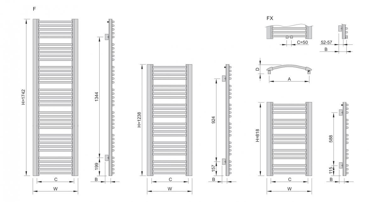 Grzejnik ENIX FOCUS-F 1238x595 łazienkowy WYSYŁKA 48h