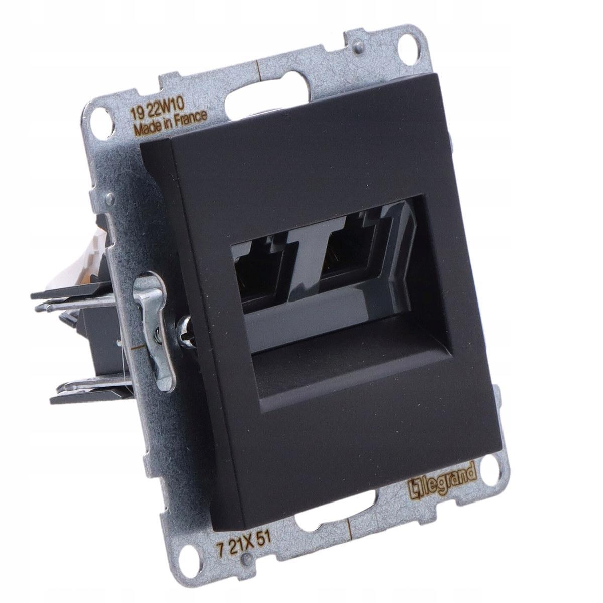 LEGRAND Gniazdo 2XRJ45/kat 5E UTP, CZARNY SUNO