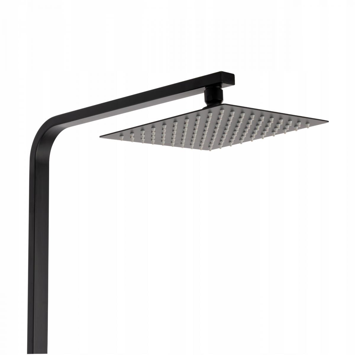 INVENA DESZCZOWNIA Z BATERIĄ NATRYSKOWĄ PAROS INVENA TREND CZARNA