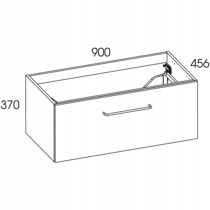 Szafka 900 x 456 x 370 mm white 1 szuflada ELITA Futuris 90 1S
