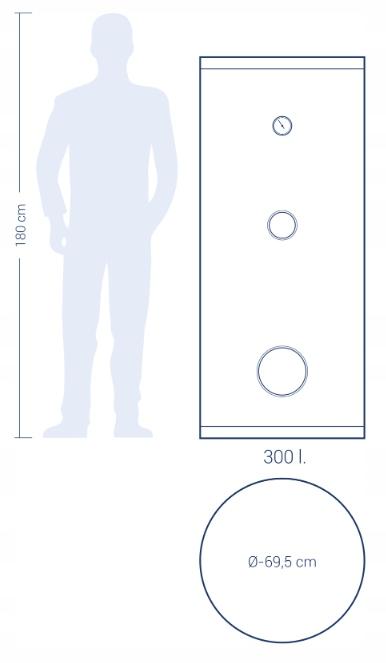 Wymiennik stojący 275 KOSPEL SWPC 300.TERMO-MAGNUM z podwójną wężownicą