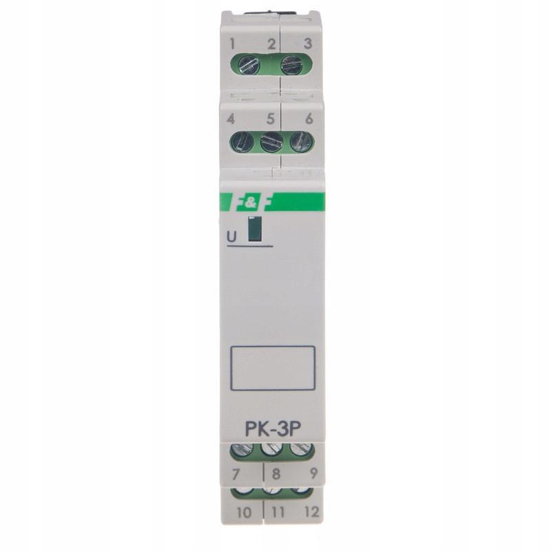 F&F Przekaźnik elektromagnetyczny PK-3P 12V AC/DC, styk: 3P I=3x8A, 1 moduł