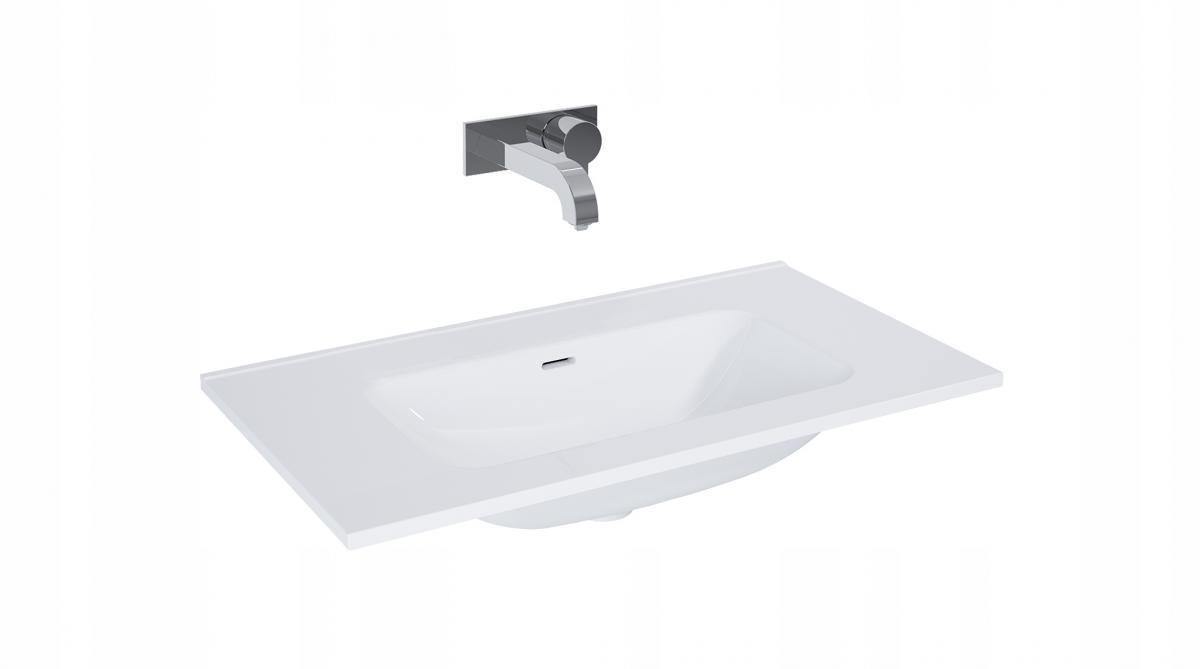 Umywalka meblowa SKAPPA 80x46cm, b/otw., z/przel. Biały ELITA