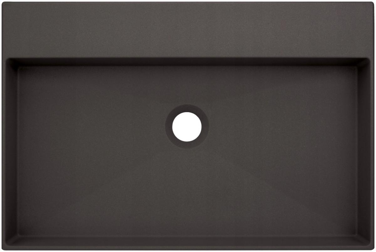 DEANTE Umywalka granitowa nablatowa - 60x40 cm Correo, antracyt metalik