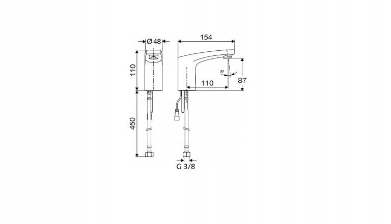 Bateria umywalkowa Modus trend e 230 v, chrom elektroniczna typ hd-m