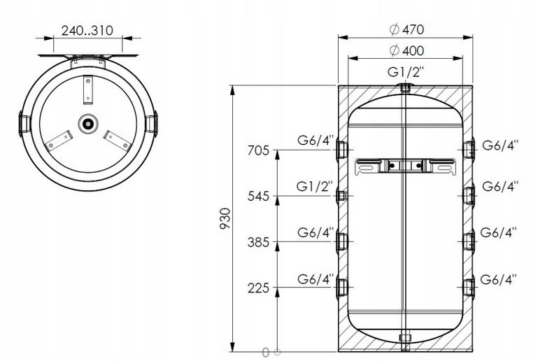 Ferroli Zbiornik buforowy grzewczy 100l 48h