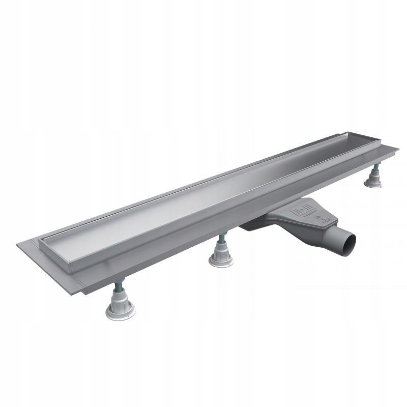 Odpływ liniowy Base-Low Standard Plus 60x8 prostokąt z mask do zab płytkami