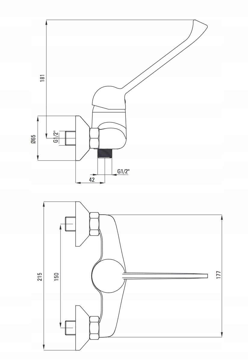 DEANTE Bateria prysznicowa Joko clinic chrom z dźwignią clinic BOJ_040C 48h