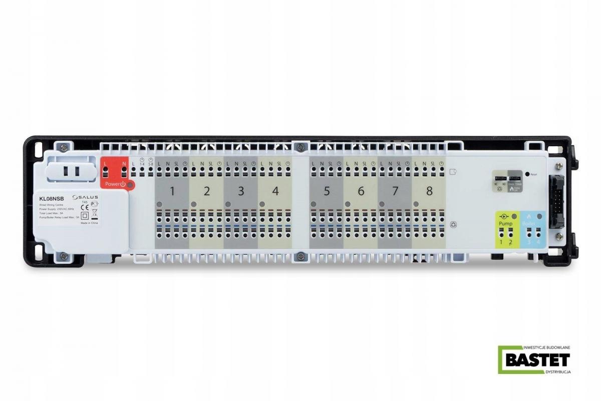 SALUS Listwa centralna ogrzewania podłogowego przewodowa 8-strefowa KL08NSB