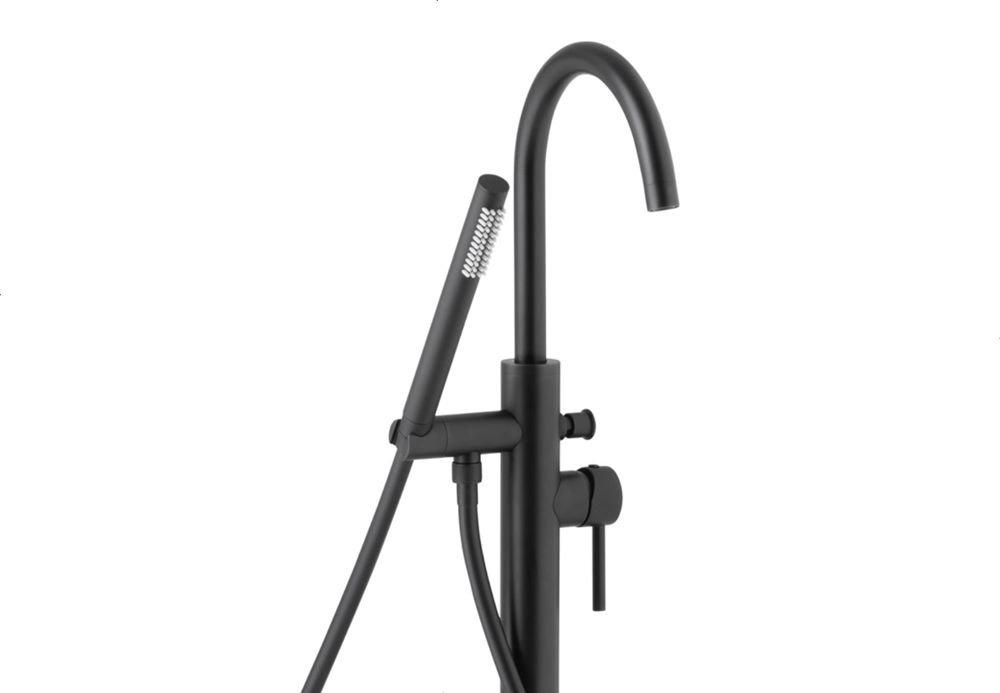 Bateria wannowa z natryskiem punktowym ARMATURA KRAKÓW SPARC BLACK czarna