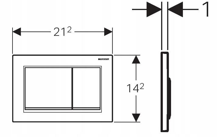 Przycisk uruchamiający GEBERIT Omega20 prostokątny przedni górny chrom