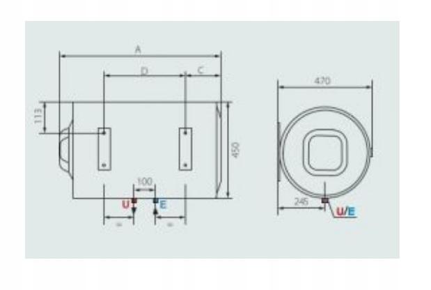 Podgrzewacz elektr. poj poziomy 100l 1.8 kW 8 bar ARISTON PRO1 ECO 100 H