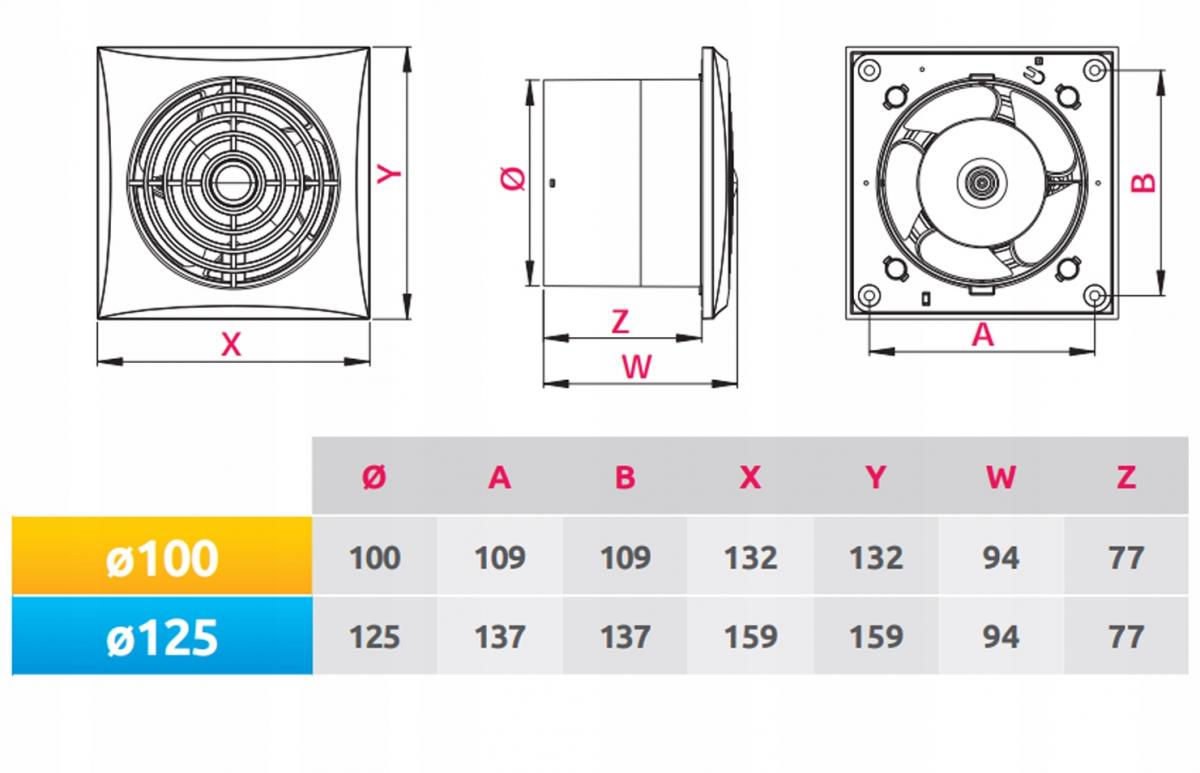 AWENTA Wentylator wyciag.SILENCE WZ100H - HIGROSTAT