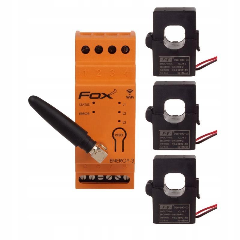 F&F Zestaw: monitor zużycia energii MEF-3-100 FOX z lampką LK-BZ-3