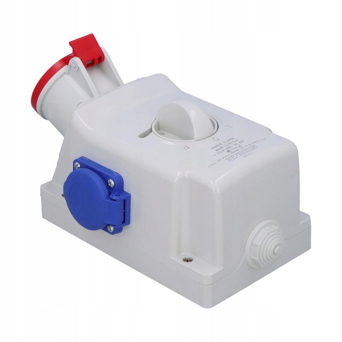 Gniazdo natynkowe OPTIMA-COMBI 3P+N+E 16A + 2x230V z przełącznikiem L-0-P
