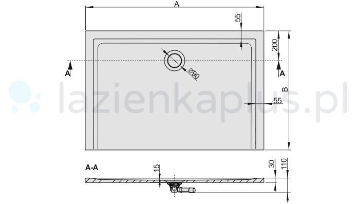 Brodzik min prostokąt 80x120x3 cm SANPLAST Space Mineral B-M/SPACE