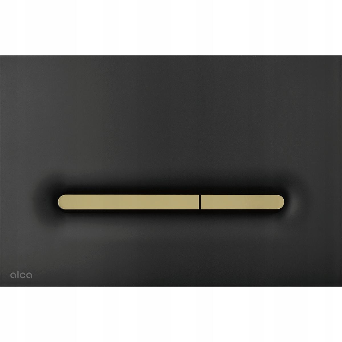 Przycisk ster ALCADRAIN THIN do systemów podtynk czarny mat/złoty prostokąt