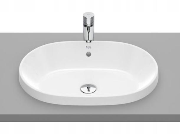 Umywalka blatowa GAP 55x39cm Owalna, b/otw., z/przel. Biały ROCA