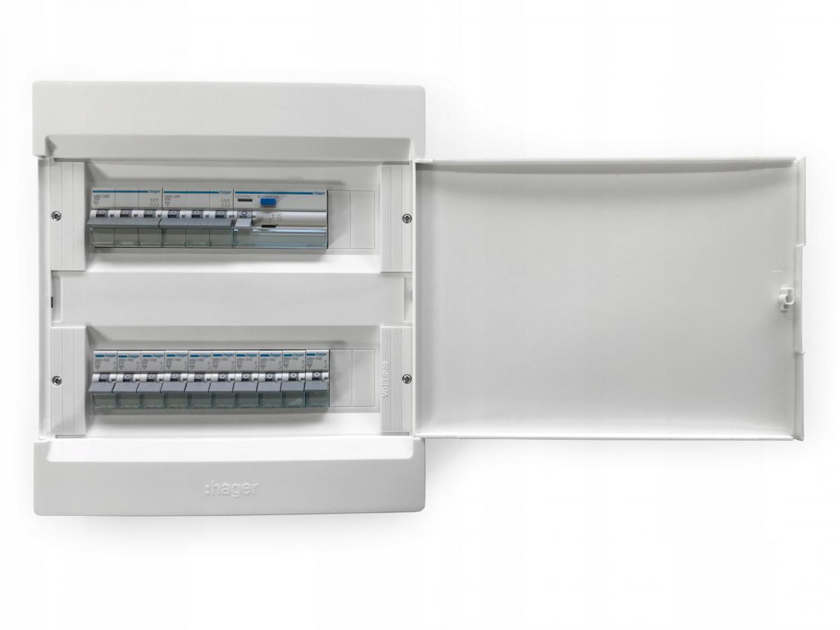 HAGER Rozdzielnica COSMOS 2x12M n/t, IP40, drzwi pełne