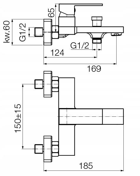 VALVEX Bateria wannowa ARS BRUSHED GOLD bez akcesoriów