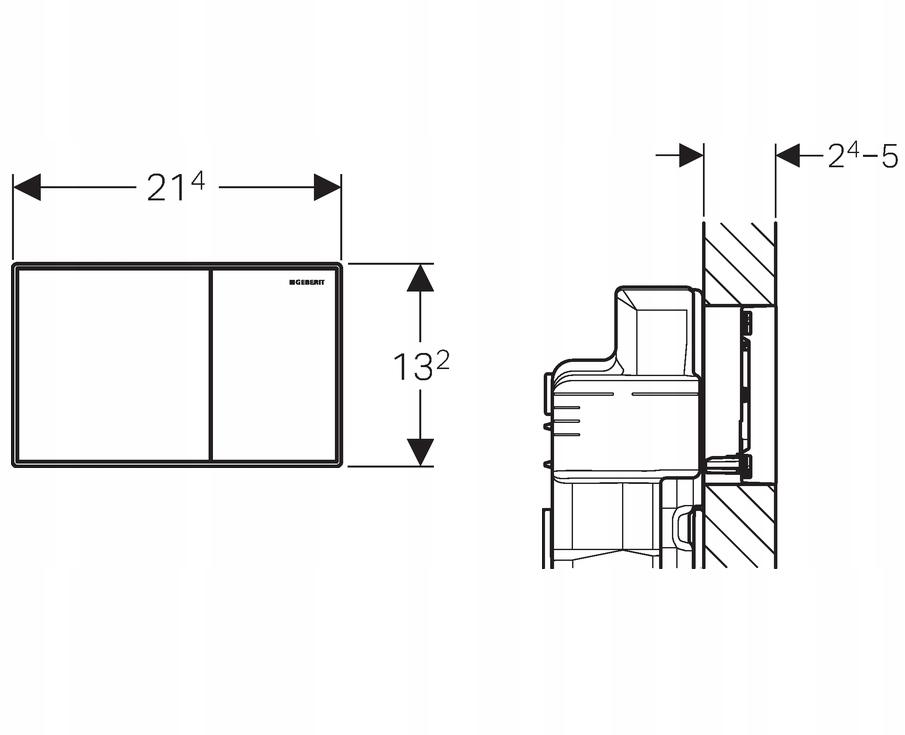 Przycisk uruchamiający GEBERIT Sigma60 przedni do spłuczek podtynk szkło