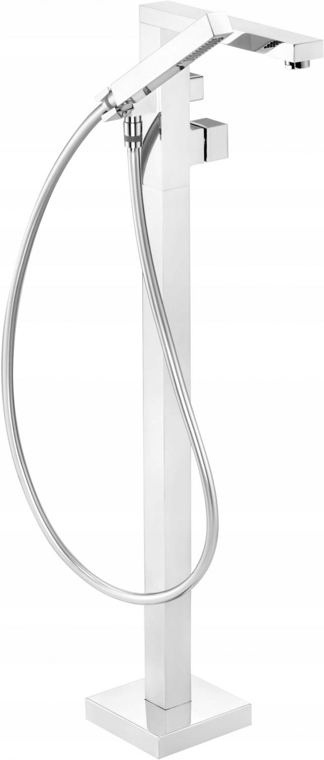 DEANTE Bateria wannowa Blur, chrom, wolnostojąca z zestawem natryskowym