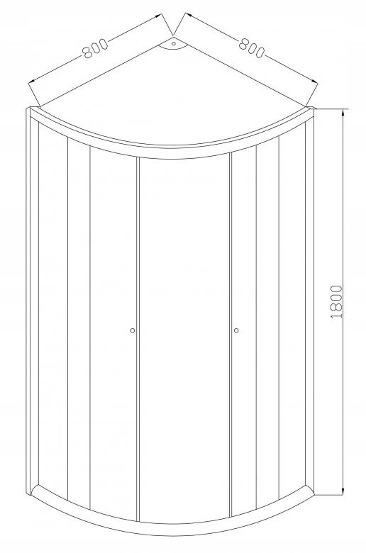 INVENA KABINA NATR.PÓŁOK.VITORIA 80X80 PR.CHROM SZK. GRAFIT