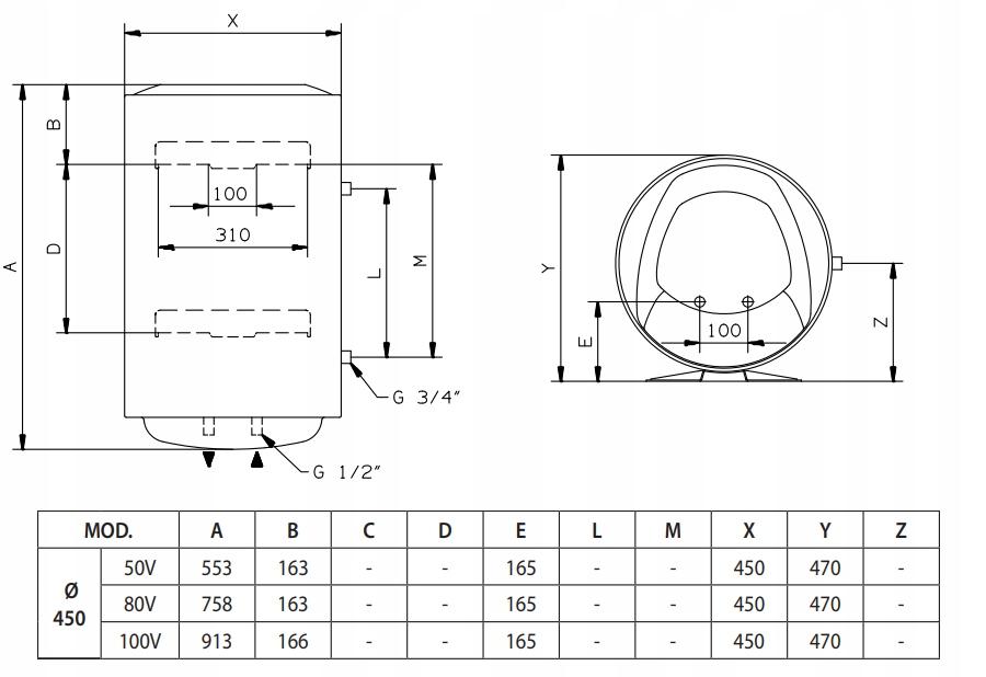 Podgrzewacz elektryczny poj 50l 1.8 kW 8 bar ARISTON LYDOS ECO 50