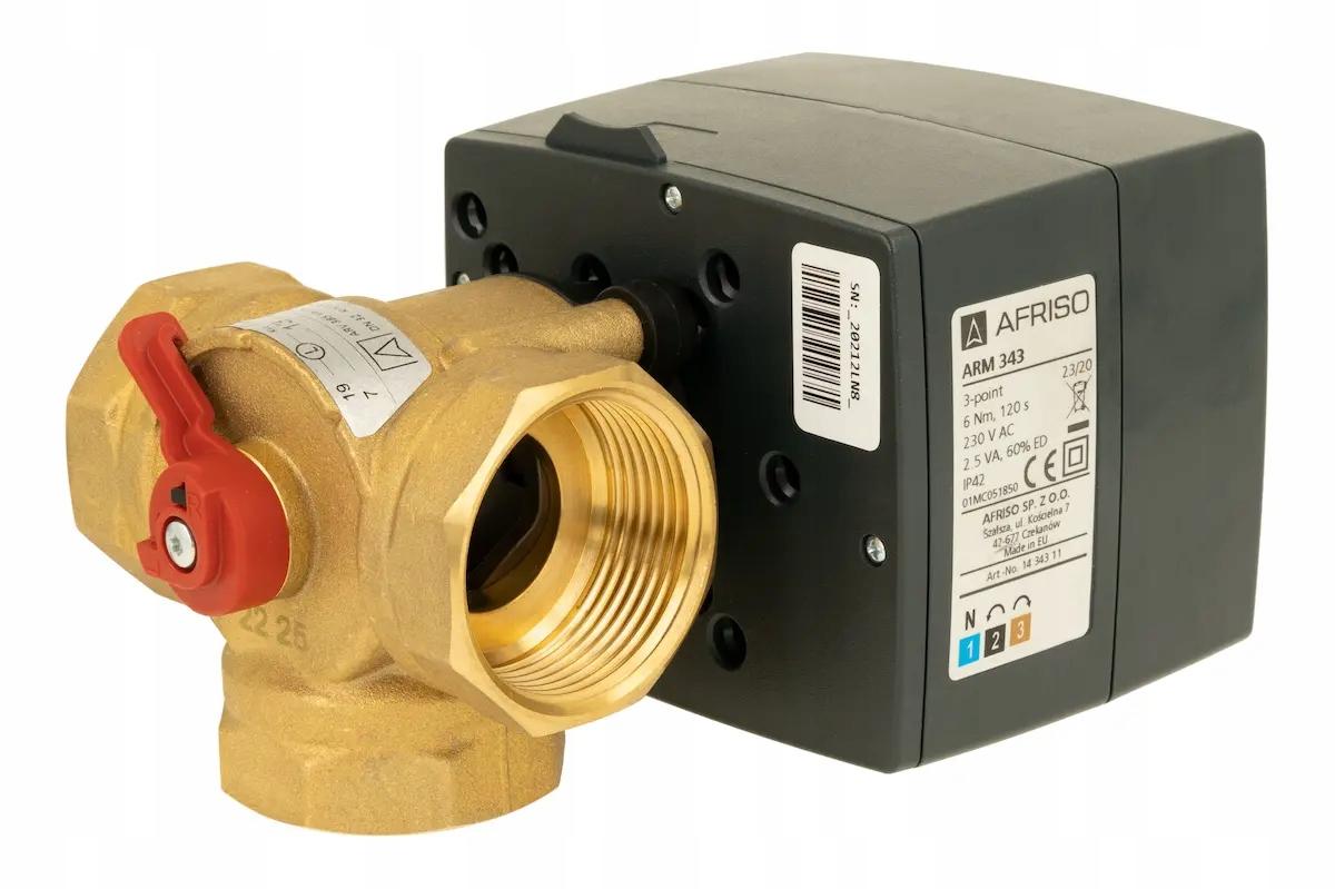 AFRISO Zestaw regulacyjny: 4-drogowy obrotowy zawór miesz + siłownik elektr