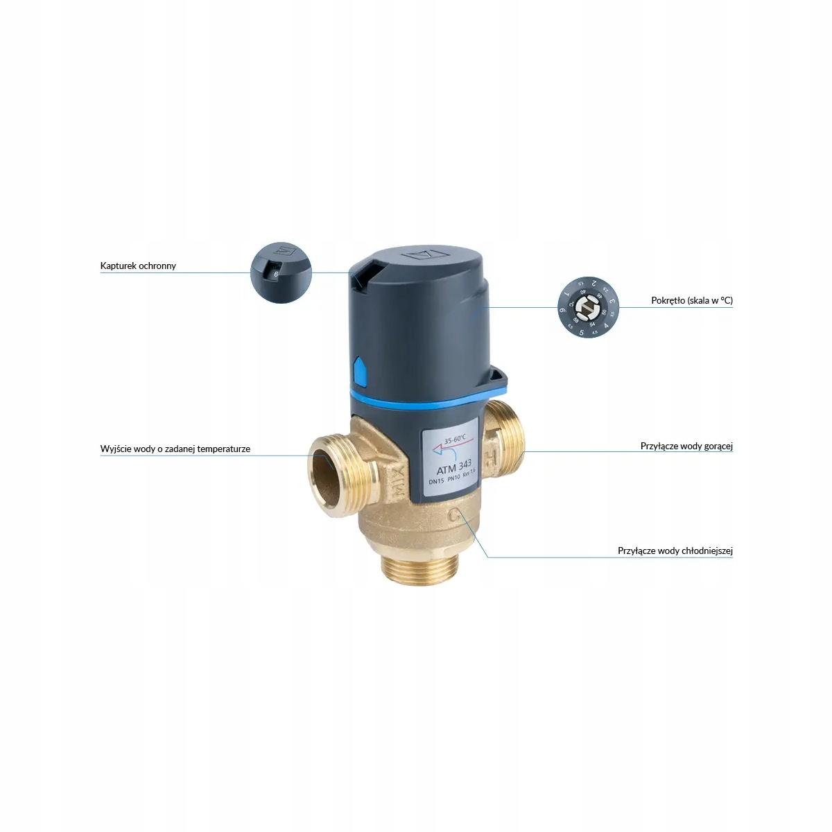 Termost. zawór mieszający Afriso ATM 343 G3/4 48h