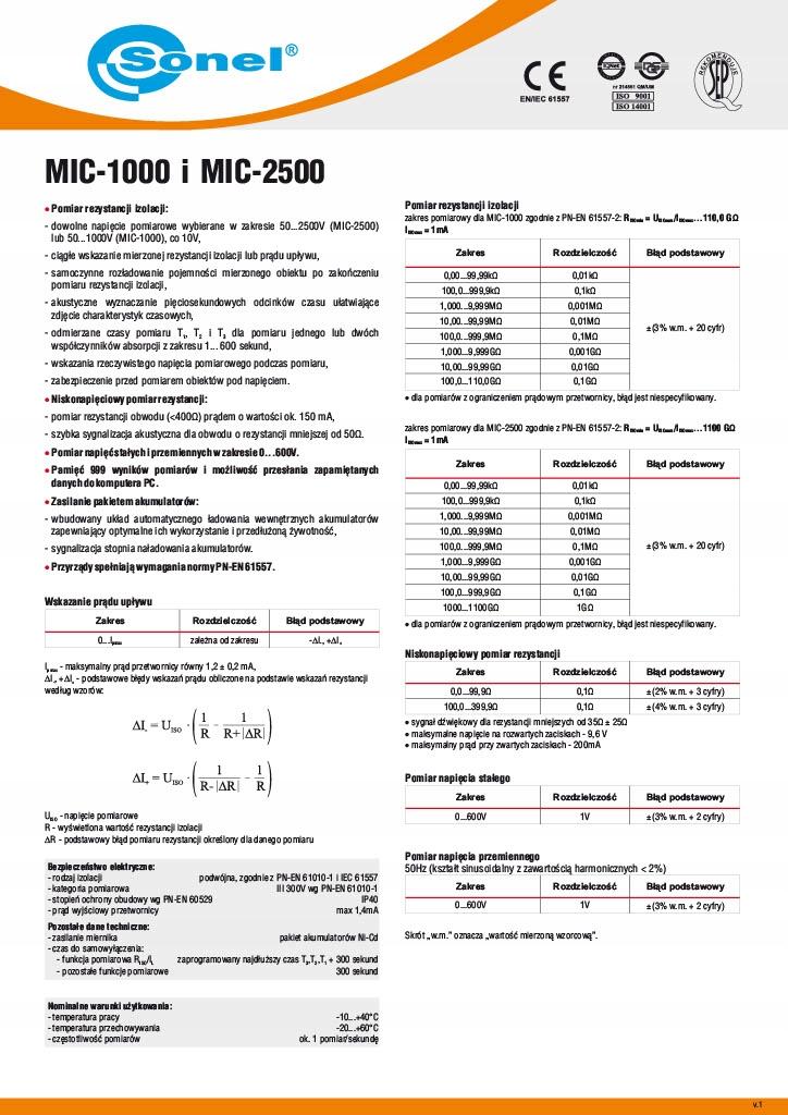 CMP-2000 Cyfrowy miernik cęgowy z Certyfikatem Kalibracji