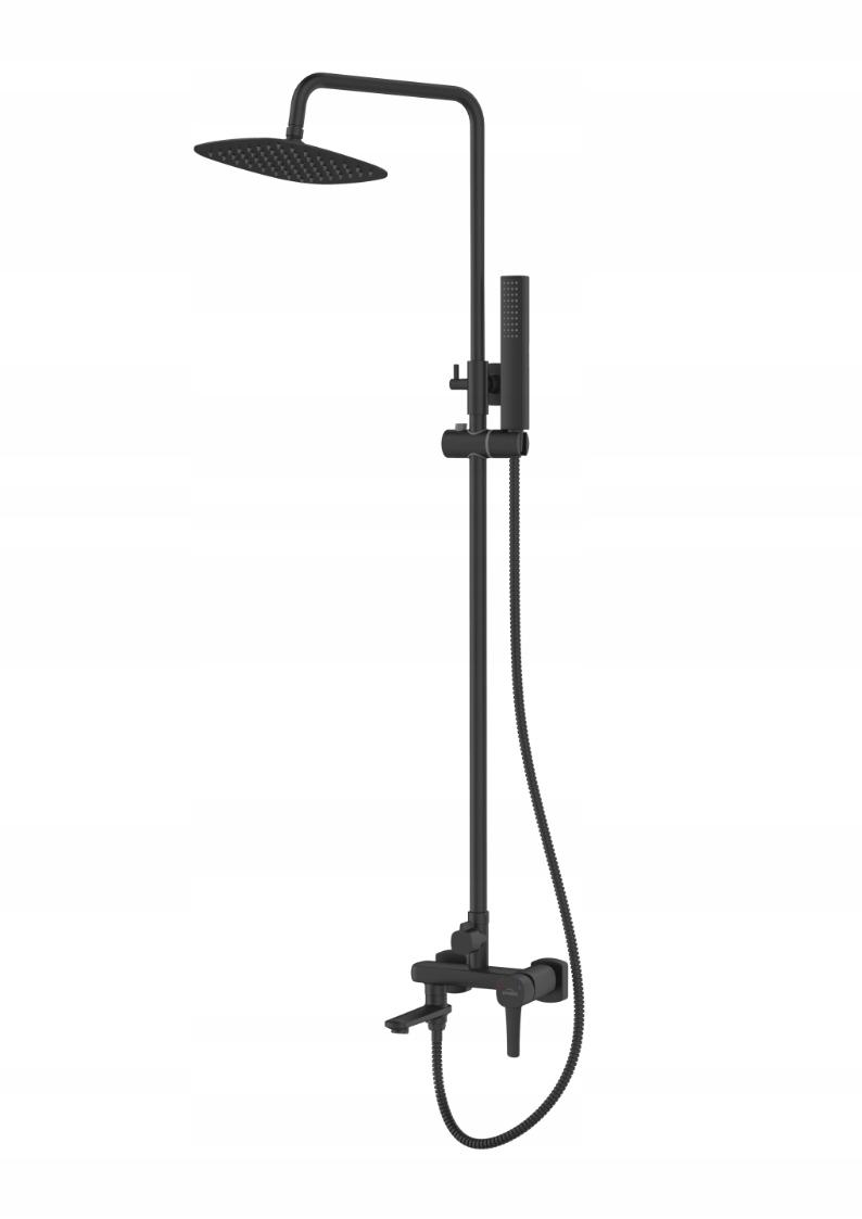 INVENA DESZCZOWNIA Z BATERIĄ WANN-NATR GLAMOUR INVENA TREND CZARNA