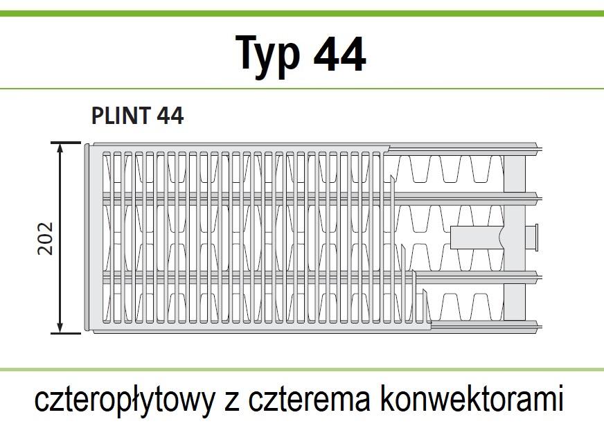 Polski grzejnik stalowy PURMO PLINT CV44 200x1000 DOLNY GRAFIT SZARY R 7024