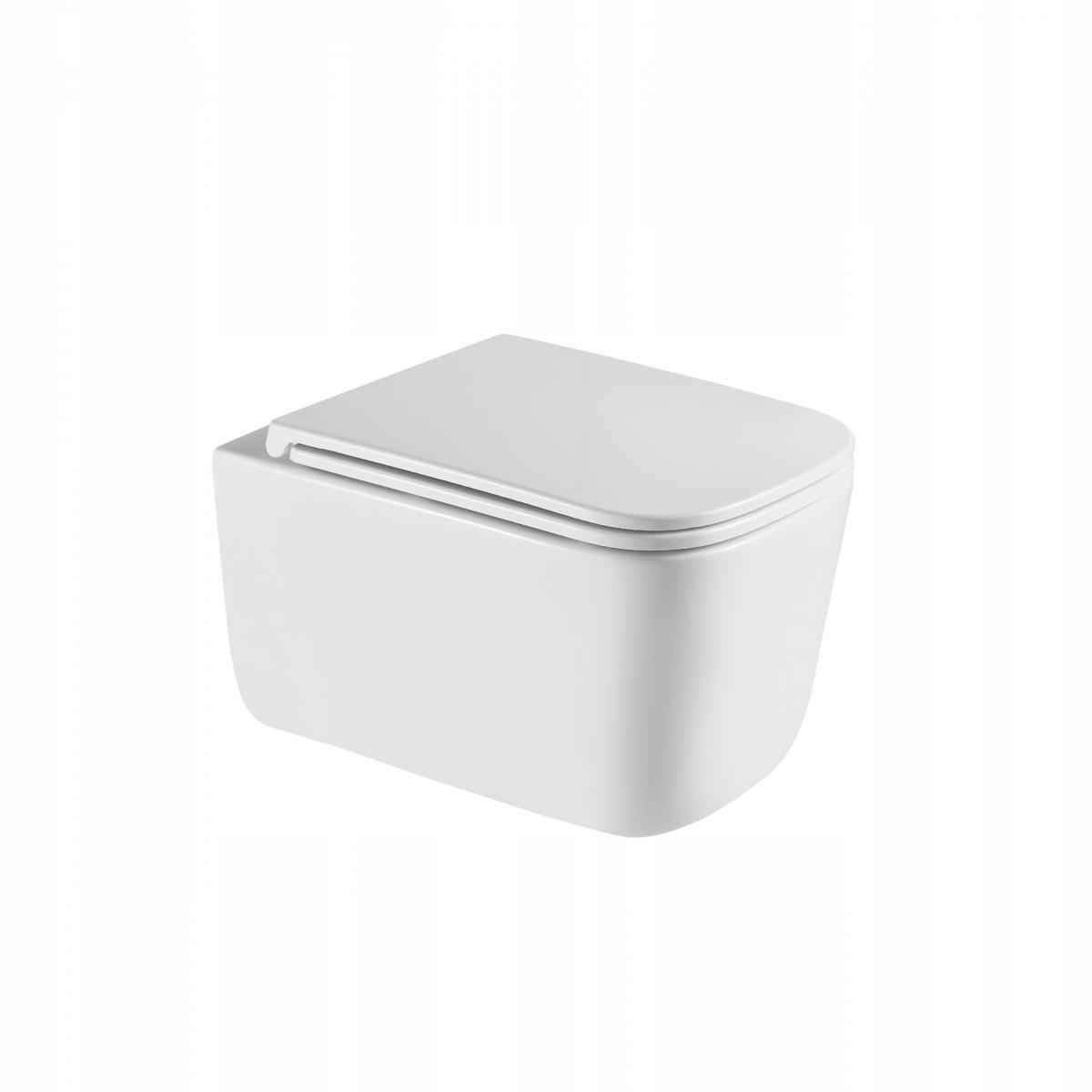 INVENA MISKA WC PODWIESZANA, QFS, MALAGA KWADRATOWA, Z DESKĄ WOLNOOPADAJĄCĄ