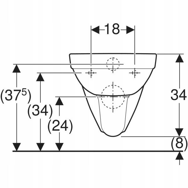 GEBERIT Miska wisząca WC Selnova, lejowa, B35.5 cm, H34 cm, T53 cm, Rimfree