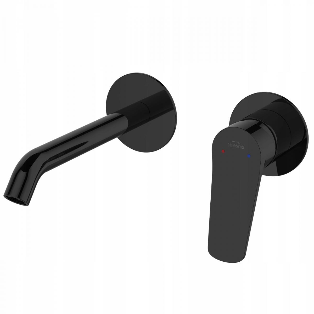 INVENA BATERIA UMYWALKOWA PODTYNKOWA ALONIA INVENA TREND, CZARNY POŁYSK