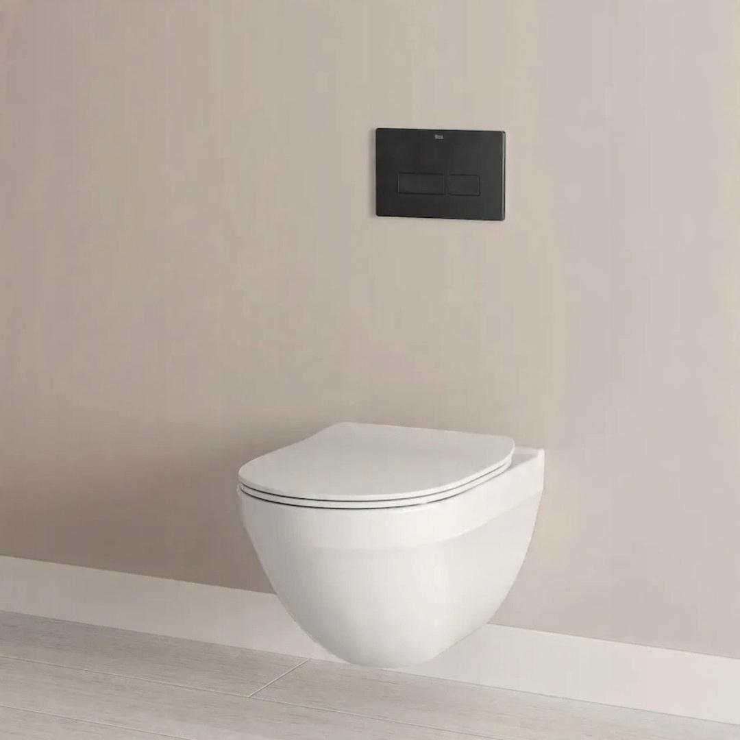 Miska wisząca HEBE 52x36cm Rimless Biały + Deska Slim wolnoopad. ROCA[16]