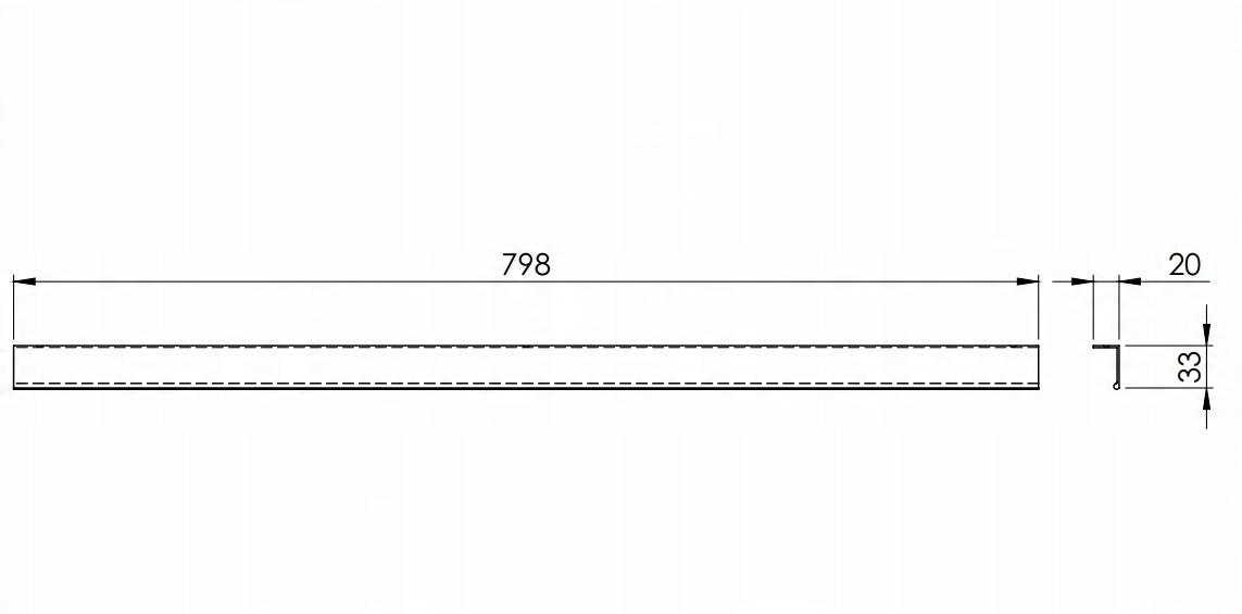 Uchwyt LOOK 80cm (1szt.) Chrom ELITA