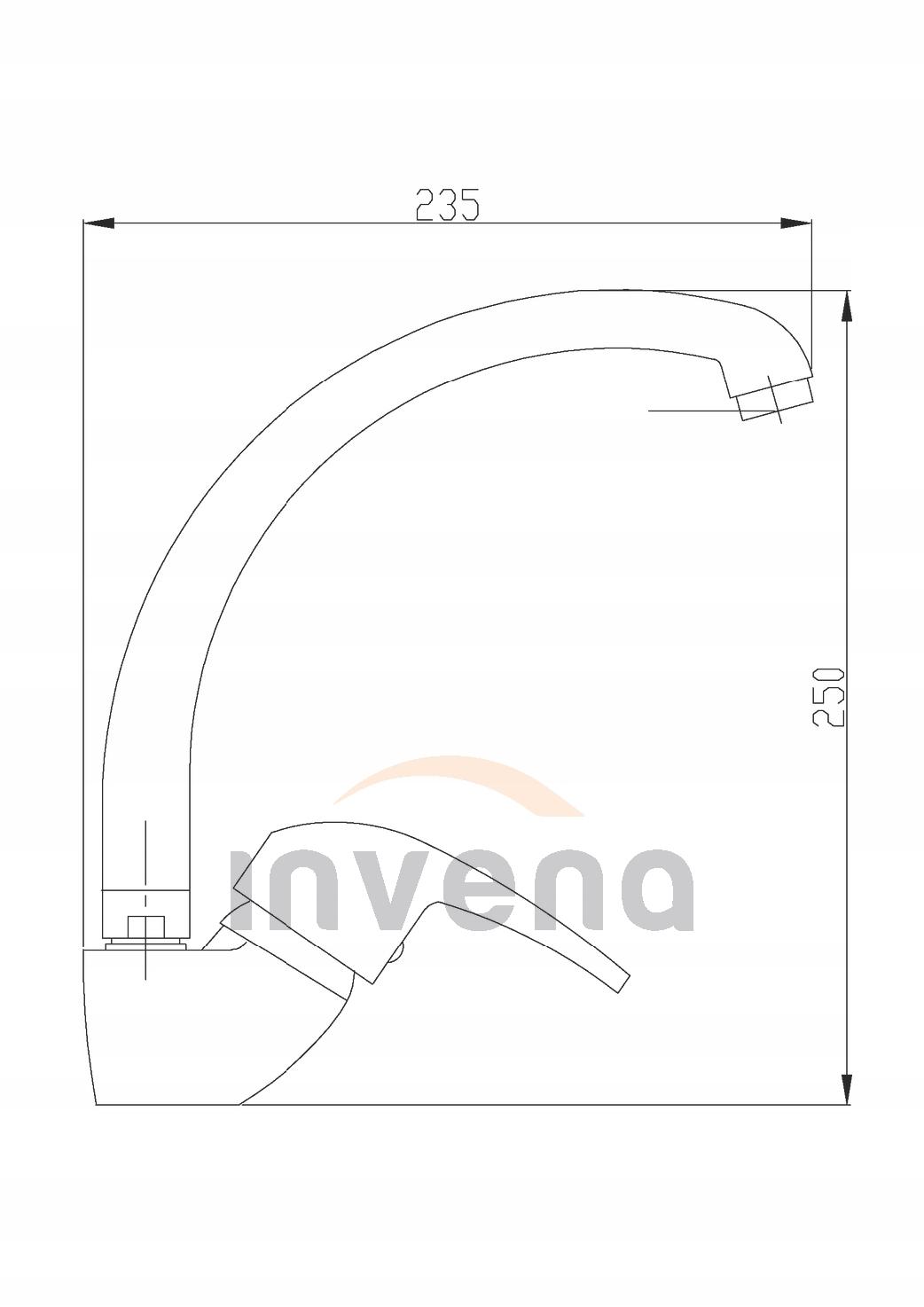 Bateria umywalkowo - zlewozmywakowa INVENA AVA NEW z wylewką LUX 48h