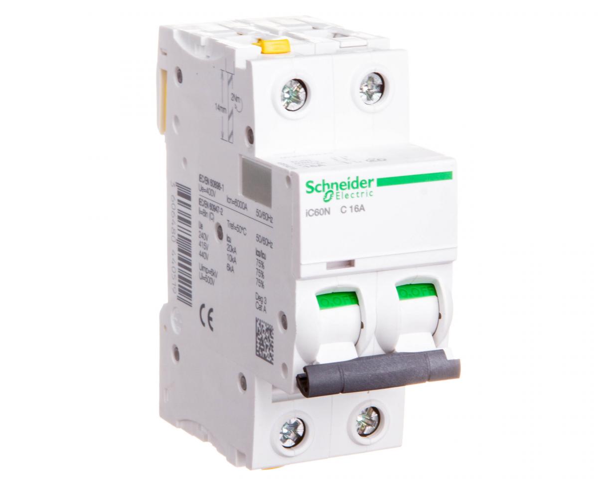 SCHNEIDER ELECTRIC Wyłącznik nadprądowy iC60N-C16-2 C 16A 2-biegunowy