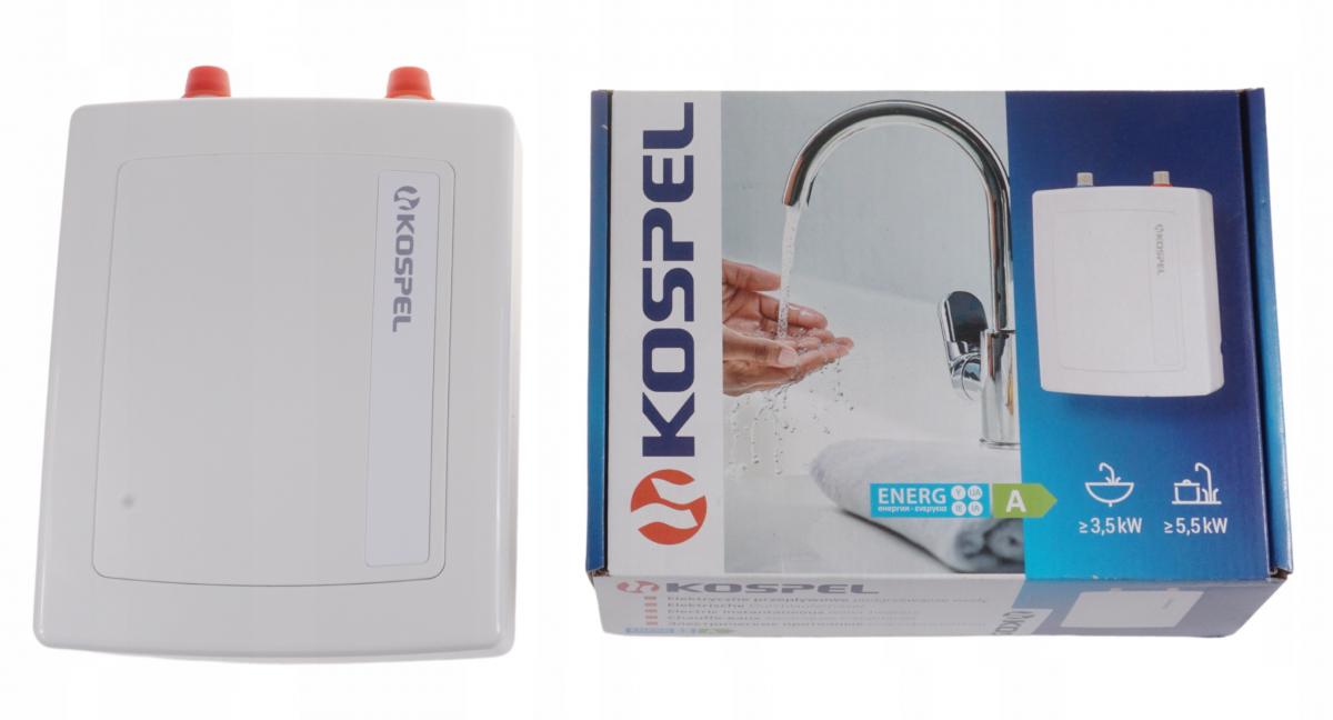 Podgrzewacz elektryczny przepływowy ciśnieniowy podumywalkowy 4.4 kW KOSPEL