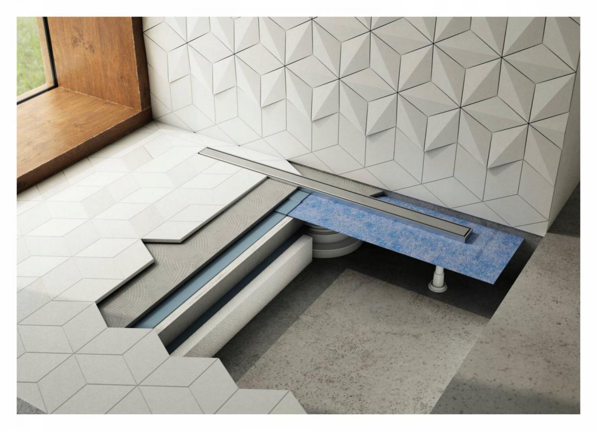 Odpływ liniowy Base Standard Plus 60x8x9,5 maskownica do zab płytkami