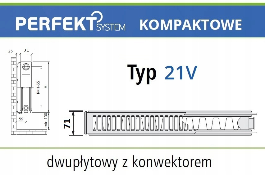 GRZEJNIK PERFEKT STYLE LINE CV21 900x1400 Typ V 21 Lewy